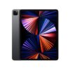 Apple iPad i space grey farve, vist skråt med skærm tændt