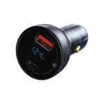 Baseus  biloplader PD 65W 1x USB 1x USB-C gray, sort - Billede 2