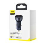 Baseus  biloplader PD 65W 1x USB 1x USB-C gray, sort - Billede 3