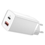 Baseus oplader GaN2 Lite PD 65W 1x USB-C 1x USB Hvid