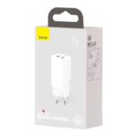 Baseus oplader GaN2 Lite PD 65W 1x USB-C 1x USB Hvid - Billede 3