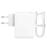 Baseus Oplader GaN5 Pro PD 100W 1x USB-C 1x USB Hvid + USB-C - USB-c 1 meter