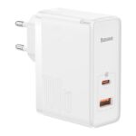 Baseus Oplader GaN5 Pro PD 100W 1x USB-C 1x USB Hvid + USB-C - USB-C - Billede 2