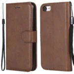 iPhone 7 / 8 / SE Flip Cover m. Kortholder – Brun for og bagside