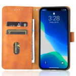 iPhone 14 Pro Flip Cover m. Kortholder – Brun åben