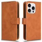 iPhone 16 Pro Flip Cover m. Kortholder – Brun for og bagside