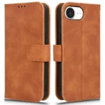 iPhone 16e Flip Cover m. Kortholder – Brun for og bagside