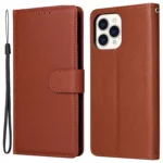 iPhone 13 Pro Max Flip Cover m. Kortholder – Brun for og bagside