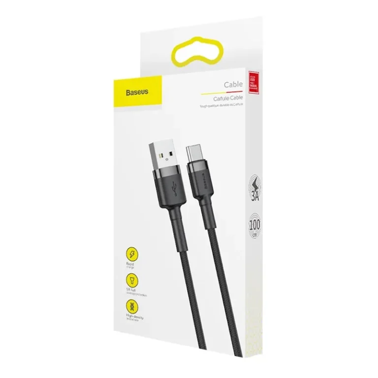 Baseus kabel USB til USB-C 1 m Sort 3A