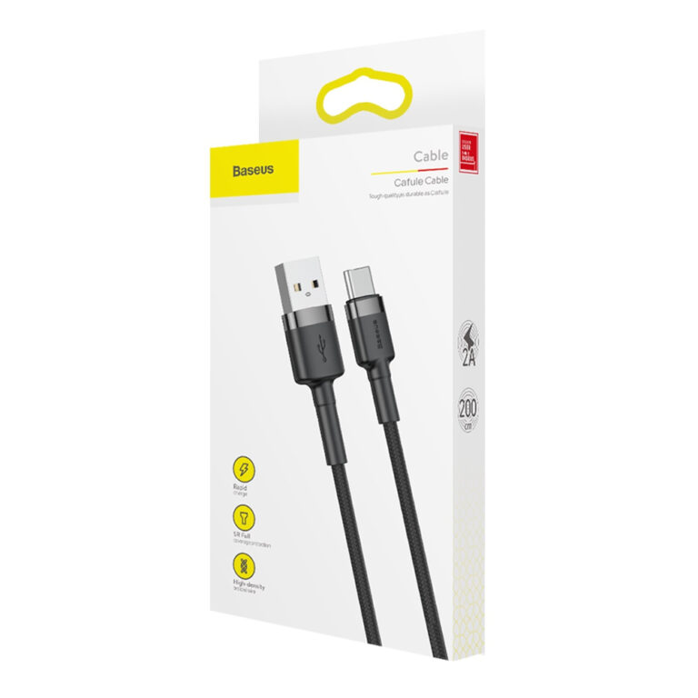 Baseus kabel USB til USB-C 2 m Sort 3A