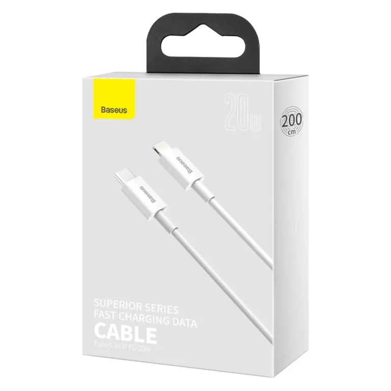 Baseus kabel USB-C til Lightning 2 m Hvid 20W