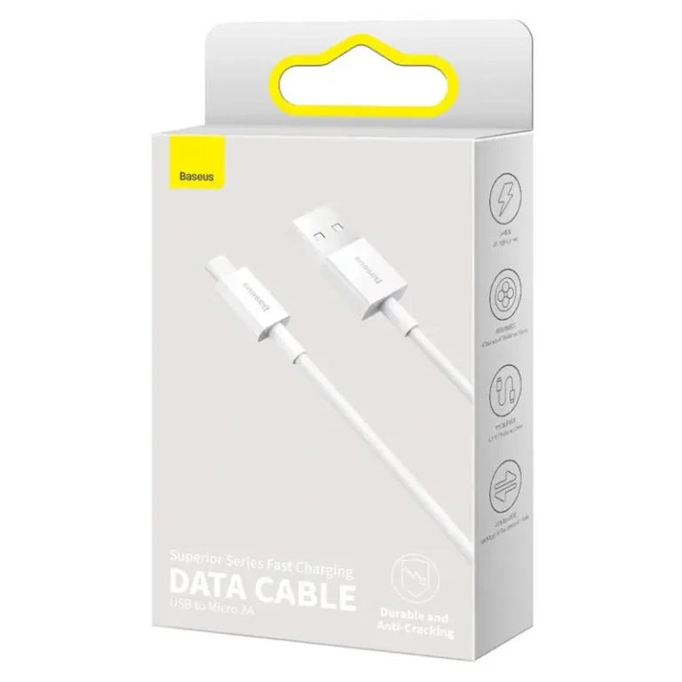 Baseus kabel USB til Micro-USB 1 m hvid 2A