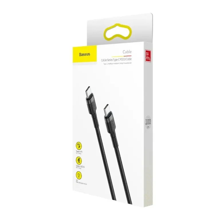 Baseus kabel 2.0 USB-C til USB-C 1,0 m 3A Grey 60W