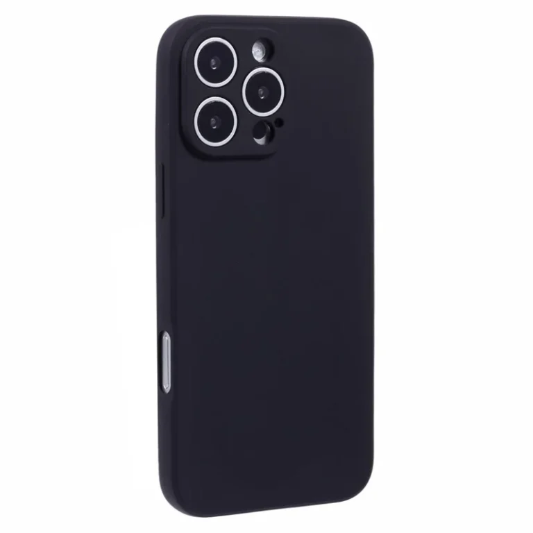 iPhone 16 Pro Max Silikone Cover Sort - bagside skrå