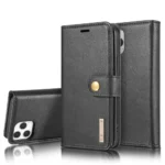 iPhone 12/12 Pro Bookcover 2 i 1 Læder Sort
