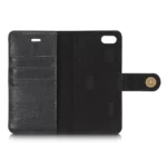 iPhone 7/8/SE Bookcover 2 i 1 Læder Sort uden bagcover