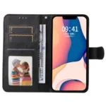 iPhone 14 Plus PU-læder Flip Cover m. Kortholder – Sort - Billede 2
