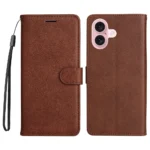 iPhone 16 Flip Cover m. Kortholder – Brun for og bagside