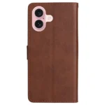 iPhone 16 Flip Cover m. Kortholder – Brun bagside