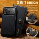 iPhone 17 Pro Bookcover 2 i 1 Læder Sort - Billede 4