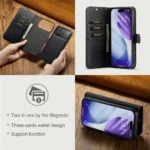 iPhone 17 Pro Bookcover 2 i 1 Læder Sort - Billede 3