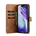 iPhone 17 Pro Bookcover 2 i 1 Læder Brun - Billede 9