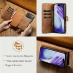 iPhone 17 Pro Bookcover 2 i 1 Læder Brun - Billede 3