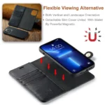 iPhone 15 Pro Bookcover 2 i 1 Læder Brun - Billede 5