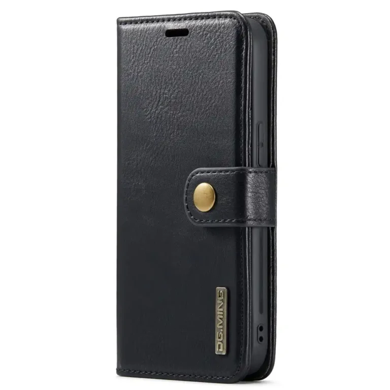 iPhone 15 Pro Bookcover 2 i 1 Læder Sort
