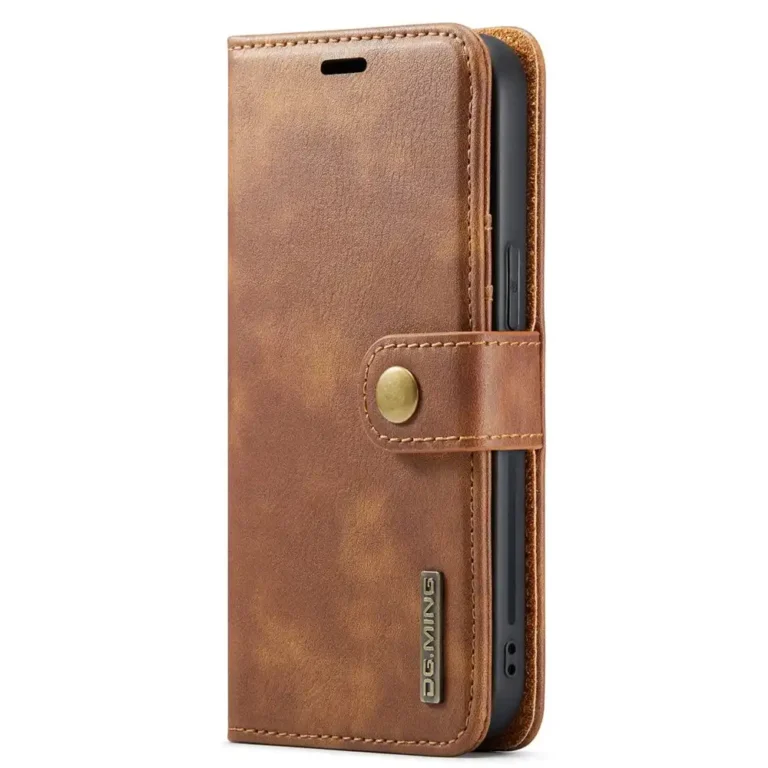 iPhone 15 Pro Bookcover 2 i 1 Læder Brun