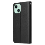 iPhone 15 Plus PU læder Flip Cover m. Kortholder – Sort - Billede 2
