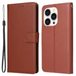 iPhone 15 Pro Max Flip Cover m. Kortholder – Brun begge sider