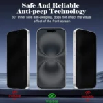 iPhone 13/13 Pro/14/16e Privacy tempered glass nuglas - Billede 4