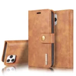 iPhone 12/12 Pro Bookcover 2 i 1 Læder Brun