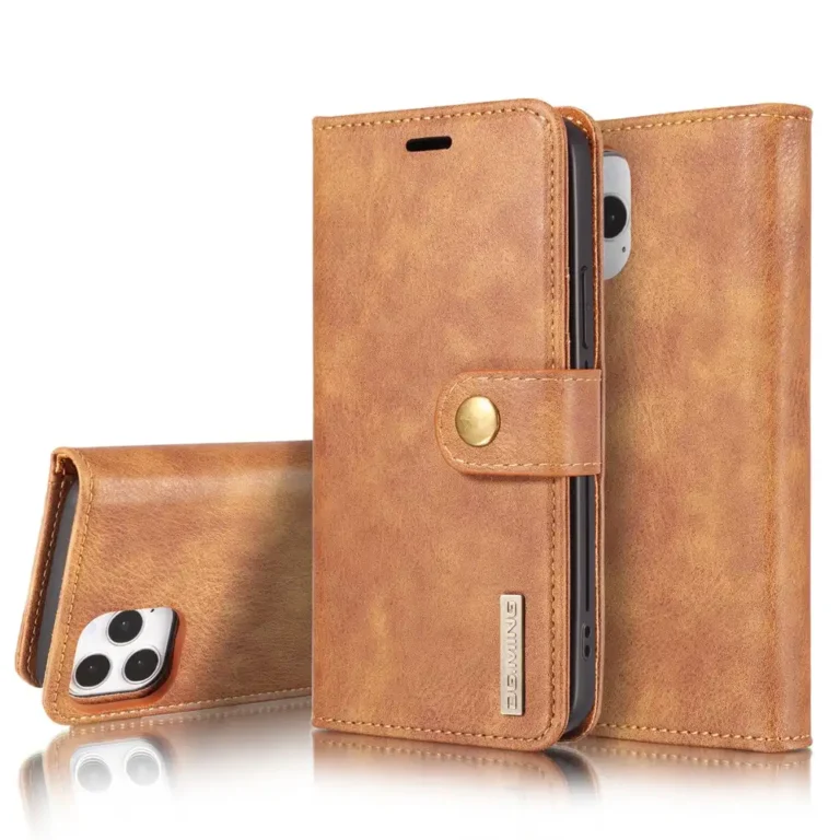 iPhone 12/12 Pro Bookcover 2 i 1 Læder Brun