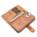 iPhone 13 Pro Bookcover 2 i 1 Læder Brun - Billede 9