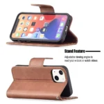 iPhone 13 Mini Flip Cover m. Kortholder – Brun - Billede 4