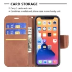 iPhone 13 Mini Flip Cover m. Kortholder – Brun - Billede 5