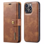iPhone 14 Pro Bookcover 2 i 1 Læder Brun
