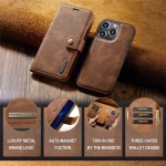iPhone 14 Pro Bookcover 2 i 1 Læder Brun - Billede 4