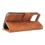 iPhone 14 Plus Flip Cover m. Kortholder – Brun - Billede 3