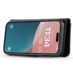 iPhone 16 Bookcover 2 i 1 Læder Sort - Billede 8