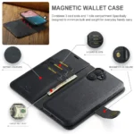 iPhone 16 Bookcover 2 i 1 Læder Sort - Billede 6