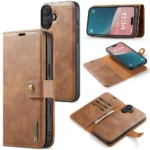 iPhone 16e Bookcover 2 i 1 Læder Brun