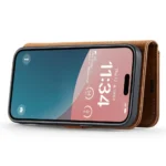 iPhone 16 Bookcover 2 i 1 Læder Brun - Billede 7