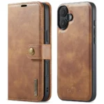 iPhone 16 Bookcover 2 i 1 Læder Brun