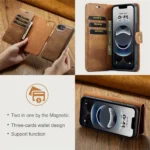 iPhone 16e/17e Bookcover 2 i 1 Læder Brun - Billede 3
