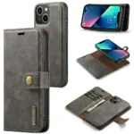 iPhone 15 Bookcover 2 i 1 Læder Sort - Billede 11