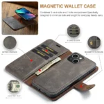 iPhone 15 Bookcover 2 i 1 Læder Sort - Billede 7