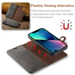 iPhone 15 Bookcover 2 i 1 Læder Sort - Billede 6